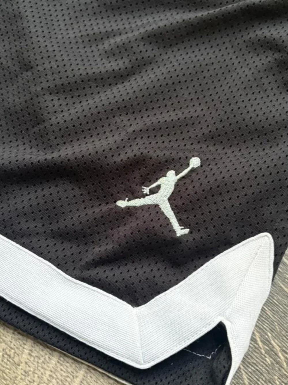 Jordan Black Shorts with JORDAN Graphic & White Trim (L)
